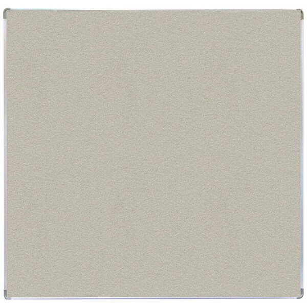 VIC Cork Bulletin Board with Euroframe Design 48"x48" Oyster Shell